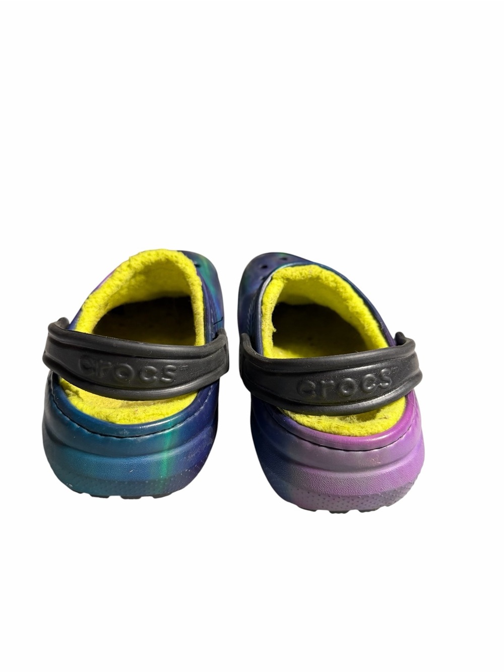 Kids Multicolor Fleece-Lined Clog - Purple/Blue/Green Size 2 J - Picture 5 of 11